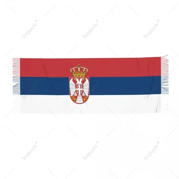 סרביה דגל הסרבים צעיף פשמינה חם צעיפי צעיף לעטוף את החיג ' אב האביב החורף תכליתי יוניסקס - התמונה 2  