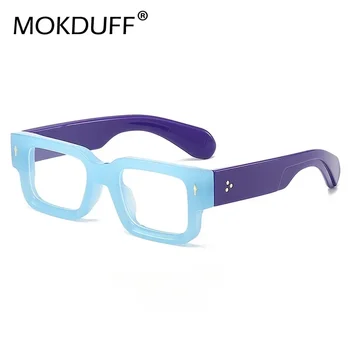 Vintege המחשב מסגרת משקפיים נשים גברים מלבן Eyewear חסימת משקפיים מסמרות משקפיים עבות מסגרת נגד אור כחול משקפיים - התמונה 2  