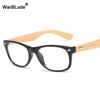 2018 וינטאג', רטרו מסגרת משקפיים לגברים נשים קטנות משקפי עץ המשקפיים במבוק המקדש משקפיים אופטיים מסגרות WarBLade - התמונה 2  