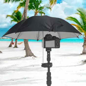 המצלמה מתכוונן מטריה עם קליפ נייד Accs לעמוד מקצועי קומפקטי שמשיה עבור טלפון חכם צילום נסיעה חיצוני - התמונה 2  