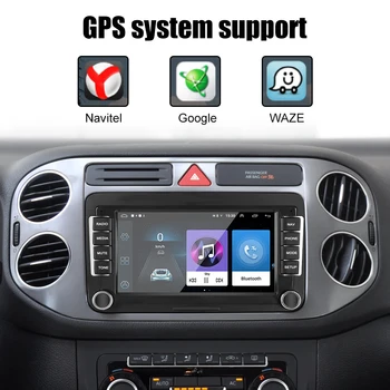 2 Din רדיו במכונית 1G+16G עבור פולקסווגן/פולקסווגן מושב סקודה גולף פאסאט 7 אינץ Bluetooth WiFi GPS נגן מולטימדיה אנדרואיד 10.1 - התמונה 2  