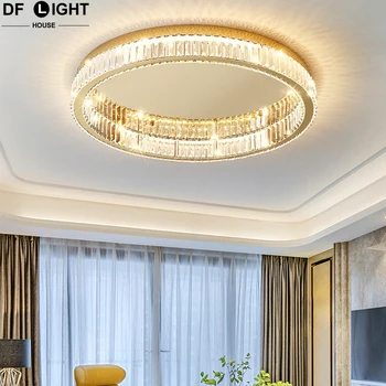 התקרה מודרני המנורה בסלון קריסטל שינה אור הברק מטבח מנורות led אורות זהב מלון קריסטל נברשת תקרה - התמונה 2  