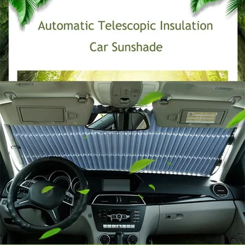 המכונית נשלף קדמי מגן השמש השמשה הגנת UV חלון מגן השמש חלון אחורי מתקפל וילון שמשיה 46-70CM - התמונה 2  