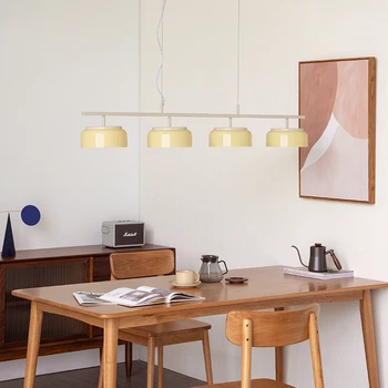 צהוב מסעדה אור מודרניים פשוטה בחדר האוכל שולחן אוכל בר הדירה homestay יצירתי led נברשת - התמונה 2  