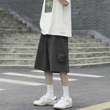 מזדמנים מכנסיים קצרים לגברים קיץ יפנית מסוגננת Шорты אופנת רחוב באגי רטרו Harajuku מכנסיים נער BF נוח תלמידים דינמי - התמונה 2  